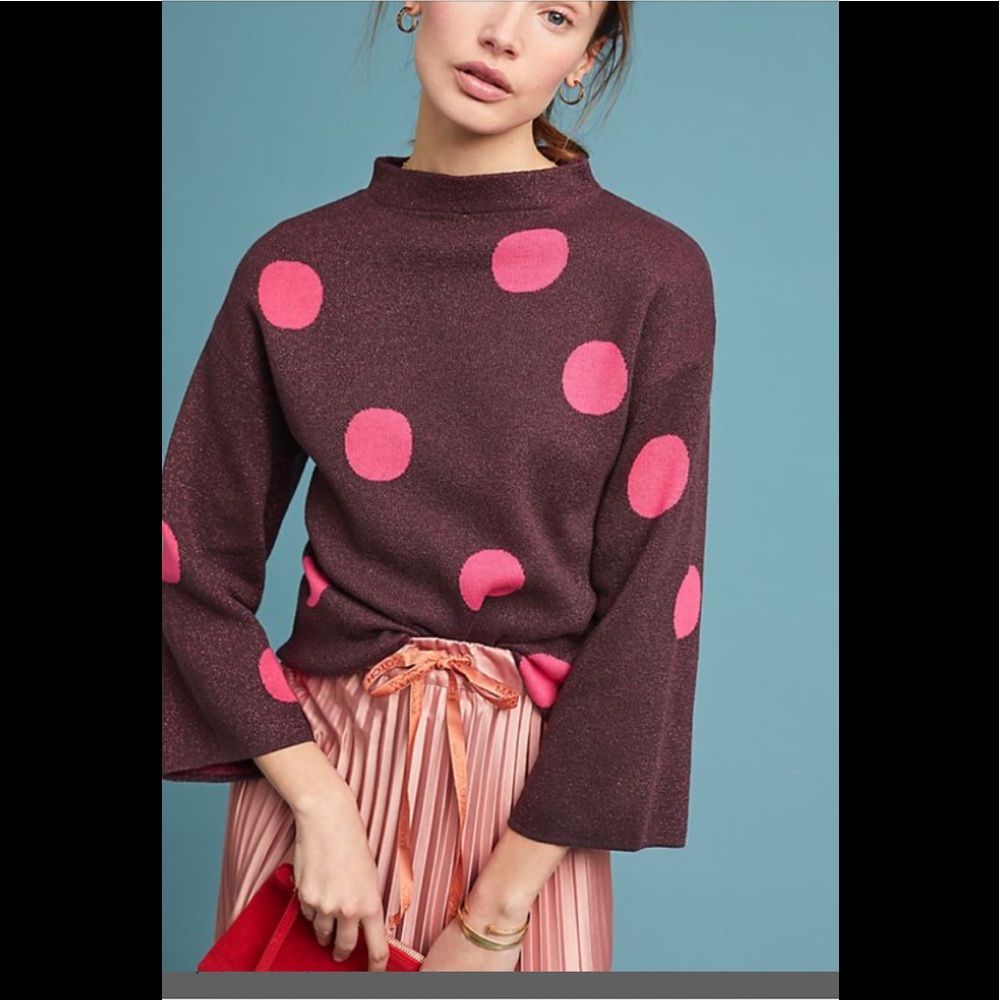 Nymph for‎ Anthropologie polka dot pullover. NWT